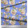 thumbnail image 3 of Soimoi Poly Georgette Tissu Feuilles & Magnolia Imprimé Floral par Yard 42 Pouces de Large, 3 of 5