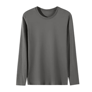 fatyb Men's Long Sleeve T Shirts Big and Tall Crew Neck Basic Tees Long Sleeve Casual Tshirts for Men