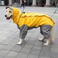 thumbnail image 3 of Dog Raincoat with Detachable Hoodie, Adjustable Outdoor Drawstring Dog Coat, Waterproof Dog Jacket, Rain Jacket with Hood and Collar Hole, 10 Sizes, 28, 3 of 7