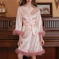 thumbnail image 1 of Tawop Peignoirs en Satin Femmes Pyjamas en Soie Femmes Peignoir Peignoir Décontracté Nuisette pour Femmes Rose m, 1 of 4