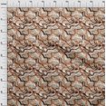 thumbnail image 4 of oneOone Tissu Cambric Coton Rouille Marron Abstrait Matériel de Couture Tissu Imprimé au Mètre 42 Pouces de Large, 4 of 5