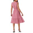 thumbnail image 3 of INSPIRE CHIC Robe d'Été Bohème de Plage pour Femme, Col en V, Sans Manches, Florale, Fluide, à Nouer, Midi, Décontractée, S, Rouge, 3 of 5