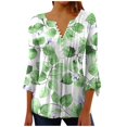 thumbnail image 2 of Blouses pour Femmes, T-shirt Imprimé Mode Manches 3/4 Blouse Col en V Hauts Décontractés, 2 of 5