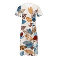 thumbnail image 4 of Robes d'Été pour Femmes 2023 Décontractées de Printemps avec Poches Longue Robe à Manches Courtes Ample Tunique de Plage T-Shirts Robe Maxi, 4 of 4