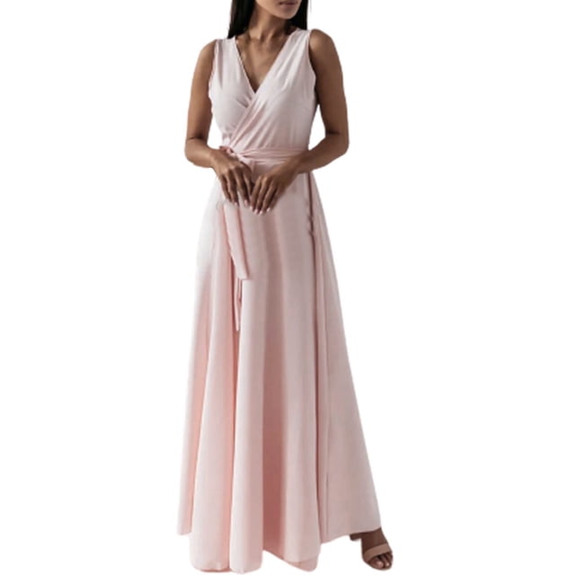 Ketyyh-chn99 Robes de Bal pour Femmes Robes de Soirée Formelles pour Mariage Élégantes Invitée de Mariage Soirée Robe Formelle Robes Sans Manches Rose,G