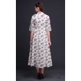 thumbnail image 4 of Bimba Robe Chemise à Imprimé Floral à Boutons, Col Mandarin, Manches Retroussables - XXX-Grand, 4 of 5
