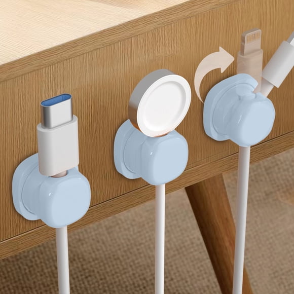 Wuztai Cable Organizer, Smart Cable Management Clips, Self Adhesive Wire Holders for Desk Home Office Phone Charger