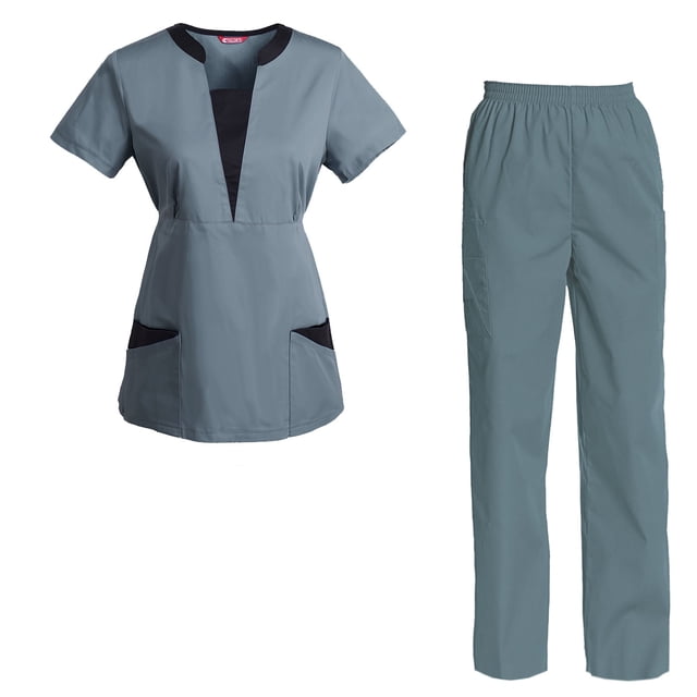 Women's Scrubs Set Scrub Top and Pants Scrubs Set