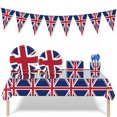 thumbnail image 3 of AMERTEER Union Jack Tableware Tablecloth/Paper Plates/ Napkins / Cups / Spoons / Fork / Triangle Flags Banner Dinnerware ，2 tablecloths, 3 of 10