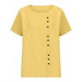thumbnail image 5 of Timegard Plus Size Tops for Women Round Neck Short Sleeve Button Lightweight Blouse Casual Loose Tops, 5 of 5