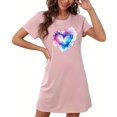 thumbnail image 4 of Mefallenssiah Chemise de Nuit Courte Surdimensionnée pour Femmes Mode Imprimé Poitrine Manches Courtes, 4 of 7