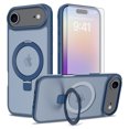 thumbnail image 1 of Asuwish Phone Case for iPhone 17 Air 6.5 inch Tempered Glass Screen Protector Magnetic Folding Stand Frosted Translucent Rugged Shockproof Protective Cell Cover i Phone17 i17 17Air Women Men Blue, 1 of 6