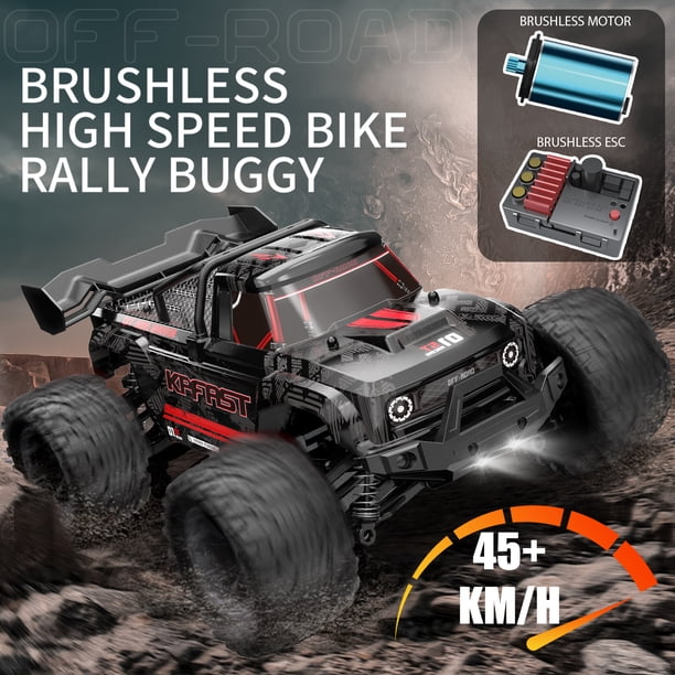 Buggy RC Brushless 1/12 Pour Adultes – 80 Km/h, 4x4 Tout-terrain, Batterie 3S Incluse, Gyroscope Et éclairage
