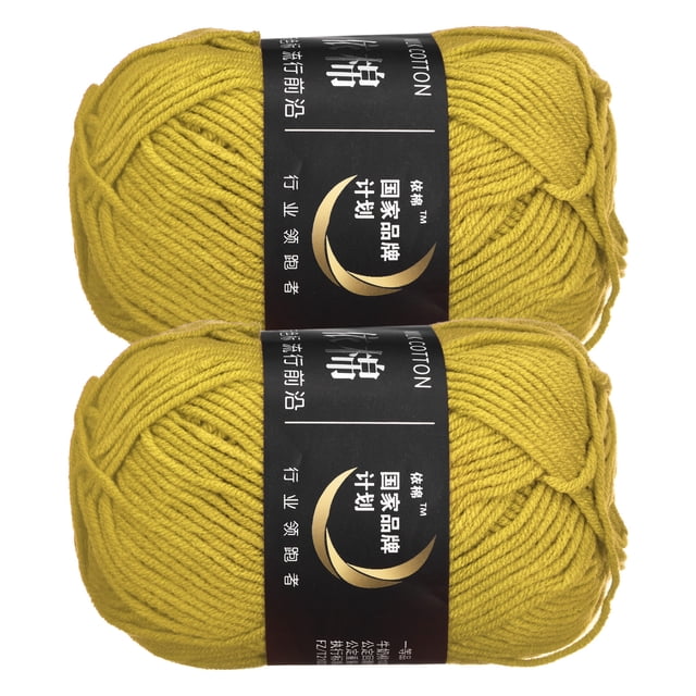 Unique Bargains Fil Acrylique Jaune Foncé, Lot de 2 Écheveaux de 50 g