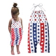 thumbnail image 1 of EGNMCR Girls' Jumpsuits & Rompers Girls Children's Summer Independence Day Romper Sling Sleeveless Backless Short Jumpsuit Kid Rompers, 1 of 9