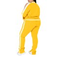 thumbnail image 4 of MAWCLOS Women Plus Size Slim Leg Sweatsuits Running Long Sleeve Jacket+Sweatpants Yellow L, 4 of 5