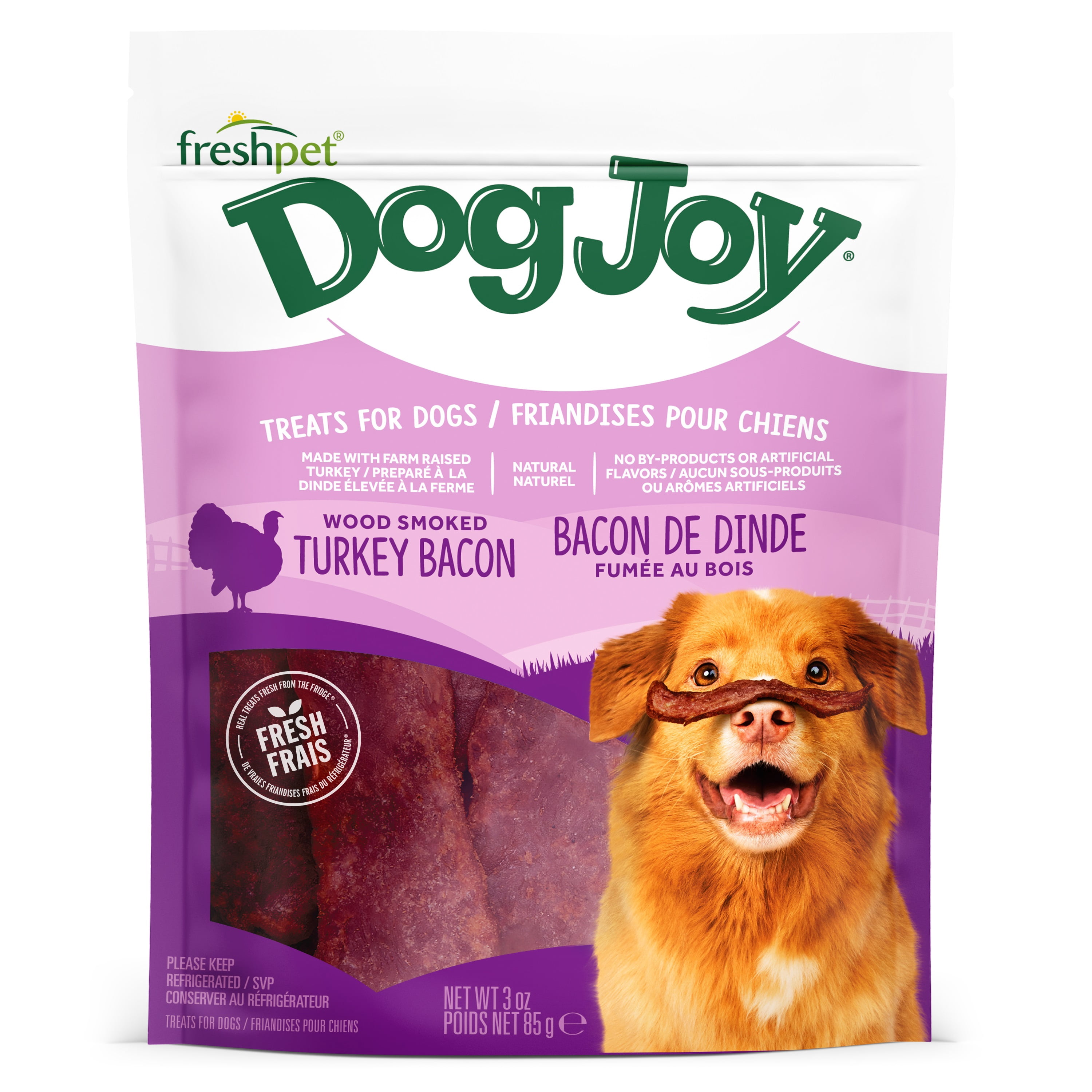 Freshpet Dog Treat, Dog Joy Wood-Smoked Turkey Bacon Treat