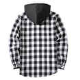 thumbnail image 4 of aohooy Flannel Jacket for Men - Trendy Casual Button Down Plaid Long Sleeve Fall Jackets Shacket with Pockets Gray,XXXXXL, 4 of 5