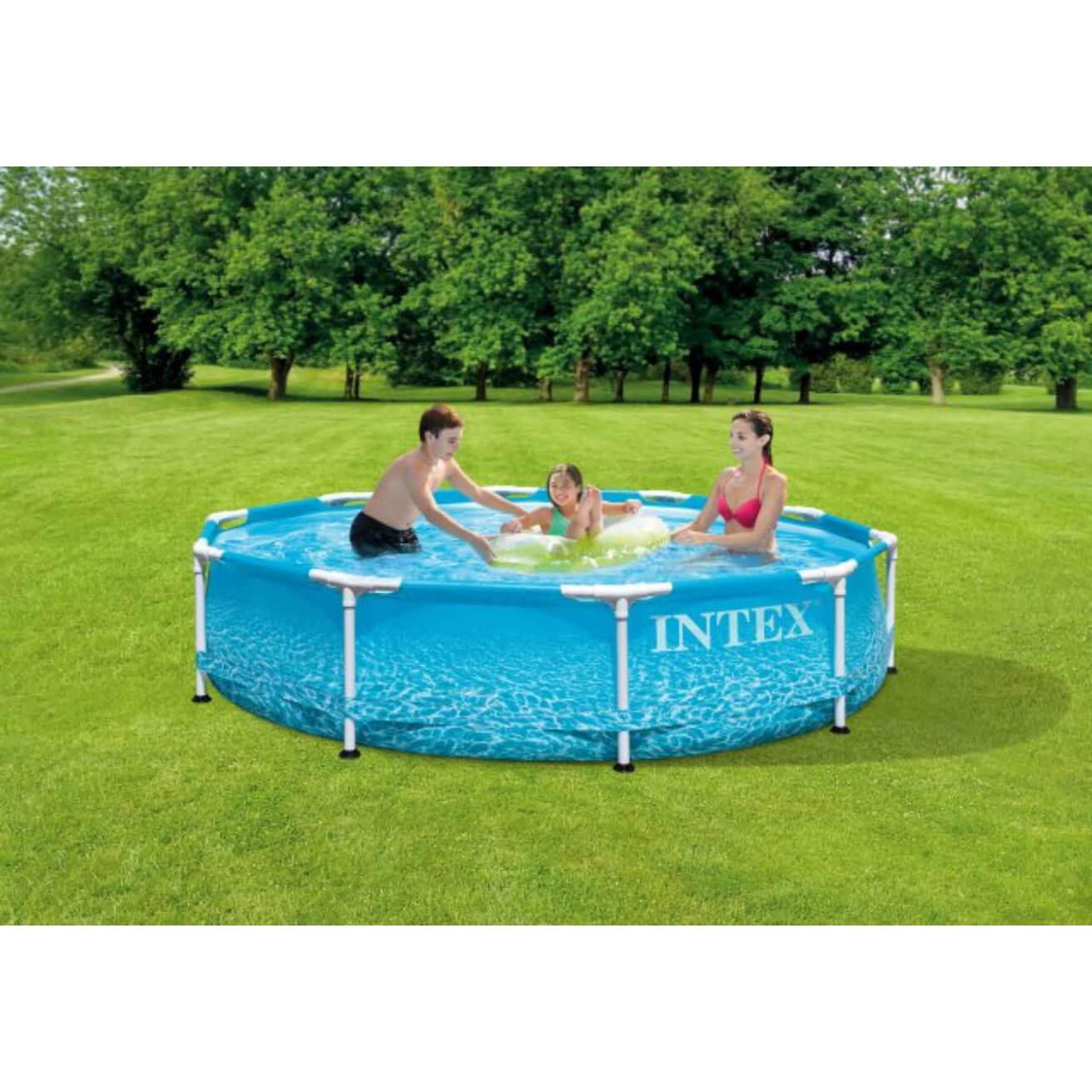 Ensemble de piscine à ossature métallique en bord de mer Intex 10 pieds x 30 pouces, âge : 6 ans et plus