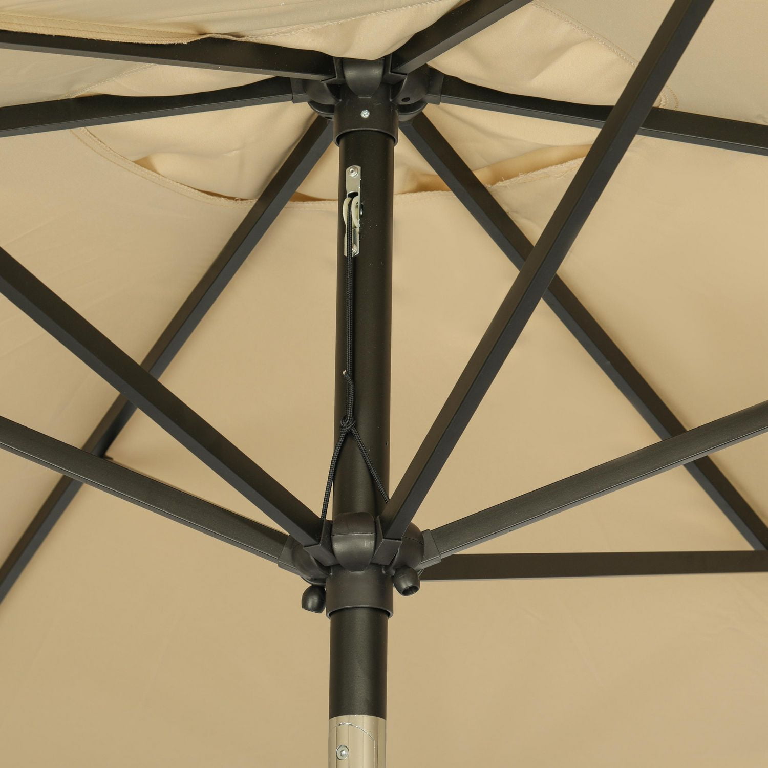 Bimini 6.5-ft x 10-ft Rectangular Market Umbrella - Champagne - Polyester Canopy
