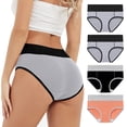 thumbnail image 2 of Women's High Absorbency Period Cotton Underwear Heavy Flow Leakproof Panties Reusable Postpartum Panties(Plus Size 4 Pack), 2 of 7