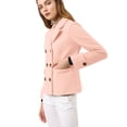 thumbnail image 4 of INSPIRE CHIC Caban Court d'Hiver pour Femme à Revers Cranté en V, Double Boutonnage, 4 of 7