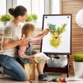 thumbnail image 3 of Gymax Chevalet Artistique Debout pour Enfants Tableau Effaçable à Sec Tableau Noir Double Face Café, 3 of 10