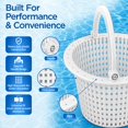 thumbnail image 2 of FibroPool Swimming Pool Skimmer Basket with Handle (2 Pack) Replacement Strainer for Leaves and Debris - Compatible with Above Ground Pools, 2 of 7