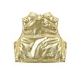 thumbnail image 4 of Oyolan Kids Girls Metallic Sleeveless Turtleneck Crop Tank Tops Ballet Dance Stage Performance Workout Vest Gold 10, 4 of 5