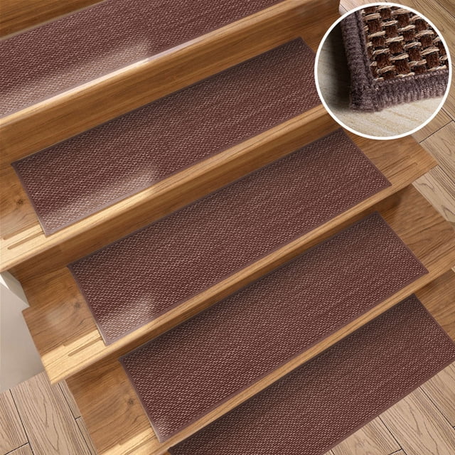 Yhmxh Bathroom Rugs Imitation Linen Needle Stair Mat8x30cm Non-Slip Carpet Stair Treads Non-Slippery Rug Slip Resistive Indoor Runner For Kids Elders And Pet With Reusable Adhesive Living Room Rug