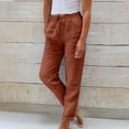 thumbnail image 2 of Timegard Womens Crop Pants Elastic Waisted Tapered Leg Solid Color Summer Lounge 7/8 Trousers with Pockets, 2 of 6