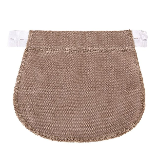 Maternity Pregnancy Adjustable Elastic Belt Pants Extended Button (Khaki)
