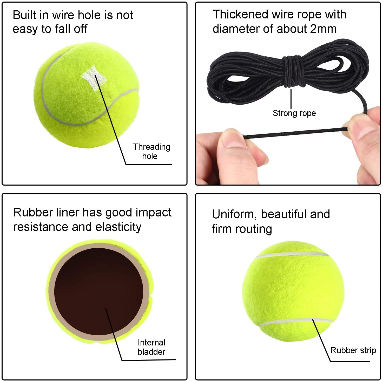 Tennis Trainer Rebound Ball, Tennis Ball Trainer, Tennis Ball Practice Trainer Tennis Trainer Ball with String for Kids Player Beginner