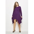 thumbnail image 1 of U.Vomade Women's Fall Plus Size Dress Solid Color Round Neck Long Sleeve Pocket Dress, 1 of 6