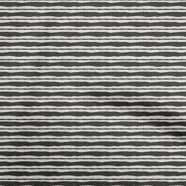 oneOone Georgette Viscose Black Fabric Stripes Craft Projects Decor Fabric Printed By The Yard 42 Inch Wide