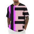 thumbnail image 2 of Styesk T-Shirts pour Homme Hommes Mode Décontractée Imprimé Sport Manches Courtes Col Rond Chemisiers Chemises, 2 of 4