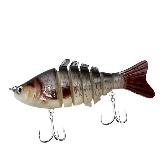 Almencla Leurres de Pêche avec Hameçon Crankbaits Leurres Durs Réalistes pour Perche Achigan Poisson-Chat Rouge