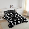 thumbnail image 3 of Erosebridal Contemporary Geometric Bedding King Comforter Set, Abstract Black White Down Comforter Microfiber 3 Pieces, 3 of 8
