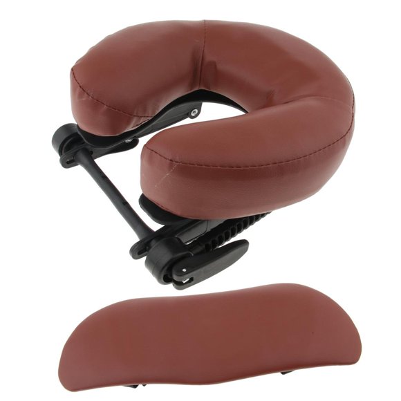 3 Pieces for Massage Table - Adjustable Alloy Headrest & Soft Foam Down Cushion & Armrest Pad with Leather Cover - Red