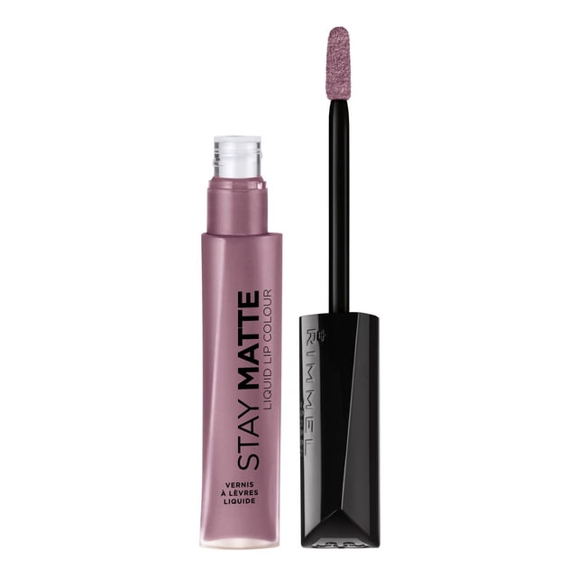 Rimmel London Stay Matte Rouge à Lèvres Liquide Teinte mauve avec tube Givré et Applicateur cap Noir, Offrant une Finition Mate Veloutée, un pigment Riche et jusqu'à 12 Heures d'Intimité, Résistant à l'Eau, Convient pour un Maquillage des Lèvres Audacieux et Longue Tenue.