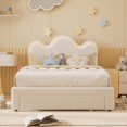 thumbnail image 2 of Eastvita Girls' Boucle Platform Bed Frame with Adjustable Upholstered Headboard/Storage Drawers - Princess Bed Frame for/Strong Wood Slat Support/No Box Spring Needed/Easy Assembl..., 2 of 7