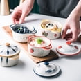thumbnail image 3 of mmirethe Ceramics Colorful Ceramic Bowls Set For Vibrant Table Settings Versatile Ceramic Bowl With Lid Vertical Grain, 3 of 6