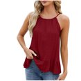 thumbnail image 1 of AherBiu Tank Tops for Women 2024 Flowy Loose Halter Neck Camisole Ruffle Sleeveless Cute Vacation Tops, 1 of 3
