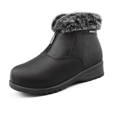 Comfy Moda Bottes d'Hiver pour Femmes en Cuir Imperméables avec Semelle Antidérapante LONDON