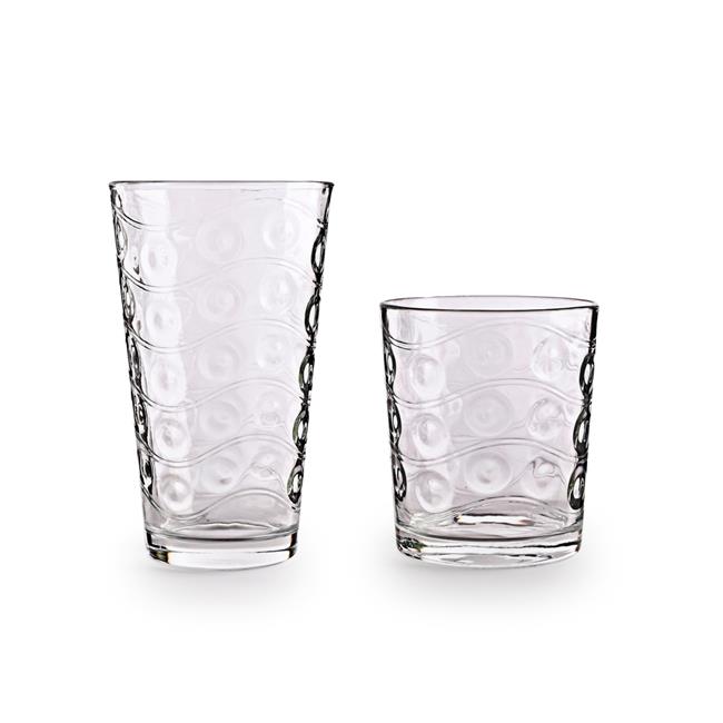 Circleware 40220-AM Ensemble de Verrerie de Divertissement Cosmo, Clair - 16 Pcs