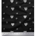 thumbnail image 1 of Soimoi Black Poly Georgette Fabric Heart & Dots Decor Fabric Printed Yard 52 Inch Wide, 1 of 5