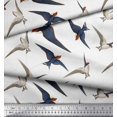 thumbnail image 2 of Soimoi White polyester Crepe Fabric Flying Woodpecker Bird Printed Craft Fabric by the Yard 52 Inch Wide, 2 of 3