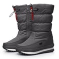 thumbnail image 2 of Kcodviy Women's Winter Solid Color Easy Slip on Snow Boots for Women Thick Soled and Fleece Womens Snow Ski Boots Protective Snow Boots Slip Snow Boots Womens Size 6 on Boots, 2 of 4