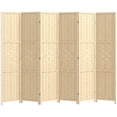 thumbnail image 1 of HOMCOM 6-Panel Room Divider, 5.6 FT Wall Divider, Natural Wood, 1 of 10