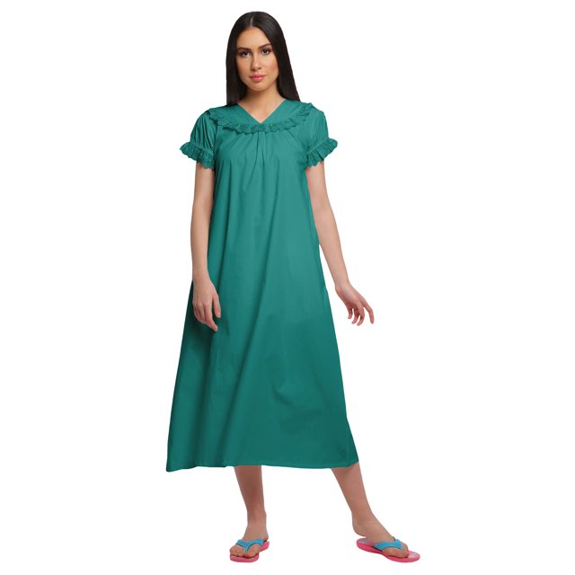 Moomaya Nuisette Unie à Manches Courtes pour Femmes, Col en V